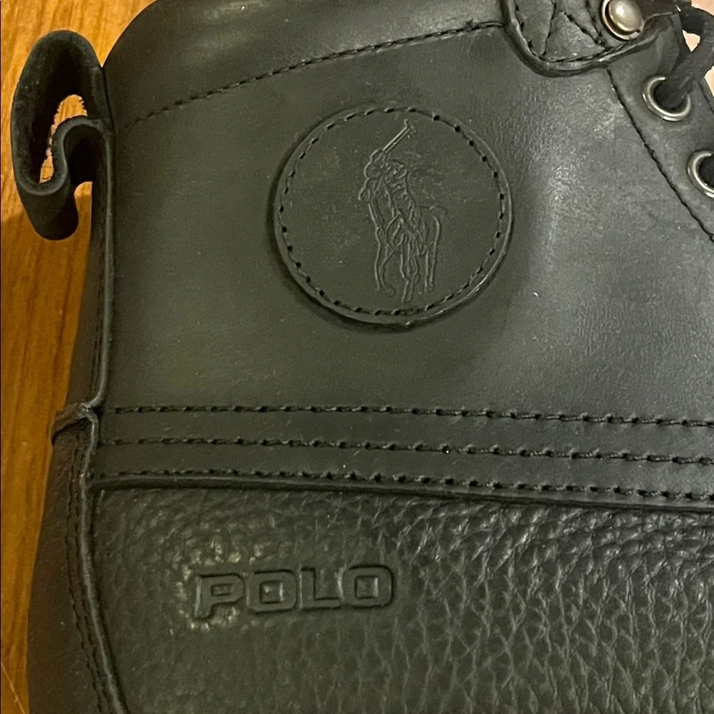 Polo Ralph Lauren Burson black leather Boots new Mens Size 8